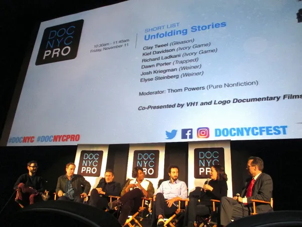 Clay Tweel, Kief Davidson, Richard Ladkani, Dawn Porter, Josh Kriegman and Elyse Steinberg with Thom Powers